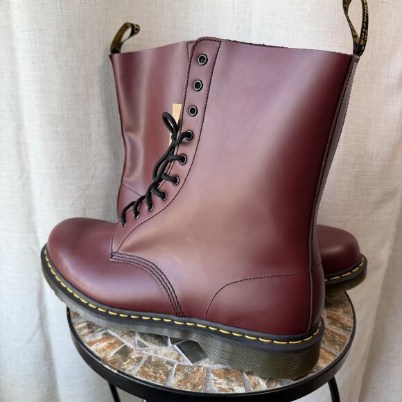 Dr. Martens 1490 Oxblood Smooth Leather 10-Eye Boots US 16 | Punk Icon | NWT Y2K - Picture 8 of 16